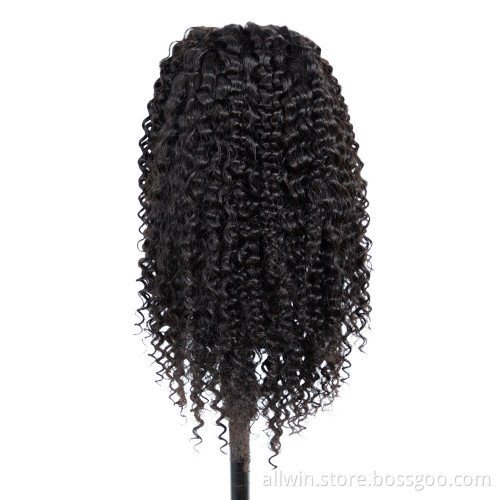 Wholesale Curly Brazilian Human Hair Wig Unprocessed Natural Curly Virgin Hair 4*4 Lace Closure Wig Vendor